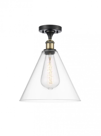 Berkshire - 1 Light - 12 inch - Black Antique Brass - Semi-Flush Mount (3442|516-1C-BAB-GBC-122-LED)