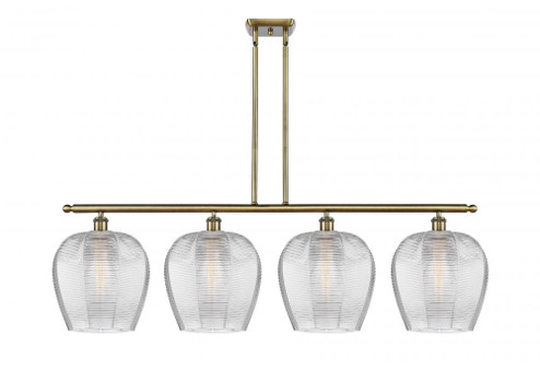 Norfolk - 4 Light - 50 inch - Antique Brass - Stem hung - Island Light (3442|516-4I-AB-G462-12)