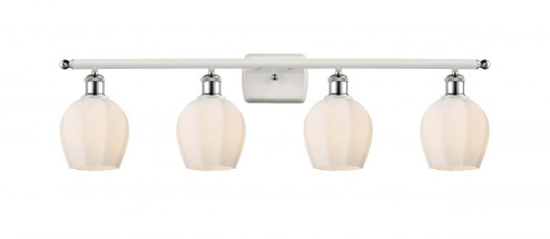 Norfolk - 4 Light - 36 inch - White Polished Chrome - Bath Vanity Light (3442|516-4W-WPC-G461-6-LED)