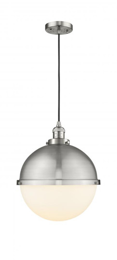 Hampden - 1 Light - 13 inch - Brushed Satin Nickel - Cord hung - Pendant (3442|201C-SN-HFS-121-SN)