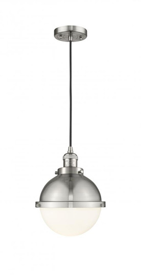 Hampden - 1 Light - 9 inch - Brushed Satin Nickel - Cord hung - Mini Pendant (3442|201C-SN-HFS-81-SN-LED)