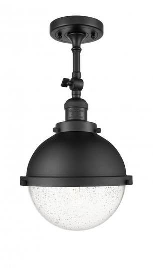 Hampden - 1 Light - 9 inch - Matte Black - Adjustable Semi-Flush Mount (3442|201F-BK-HFS-84-BK-LED)