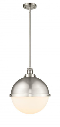 Hampden - 1 Light - 13 inch - Brushed Satin Nickel - Stem Hung - Pendant (3442|201S-SN-HFS-121-SN-LED)