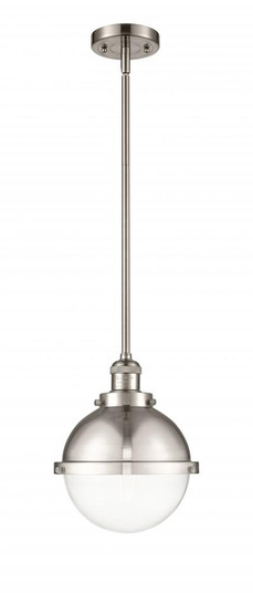 Hampden - 1 Light - 9 inch - Brushed Satin Nickel - Stem Hung - Mini Pendant (3442|201S-SN-HFS-82-SN)