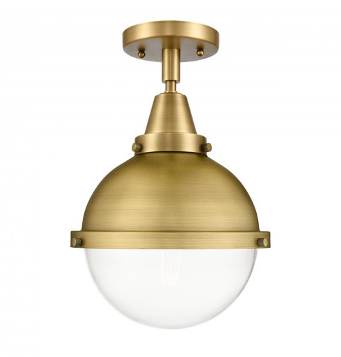 Hampden - 1 Light - 9 inch - Brushed Brass - Semi-Flush Mount (3442|447-1C-BB-HFS-82-BB-LED)