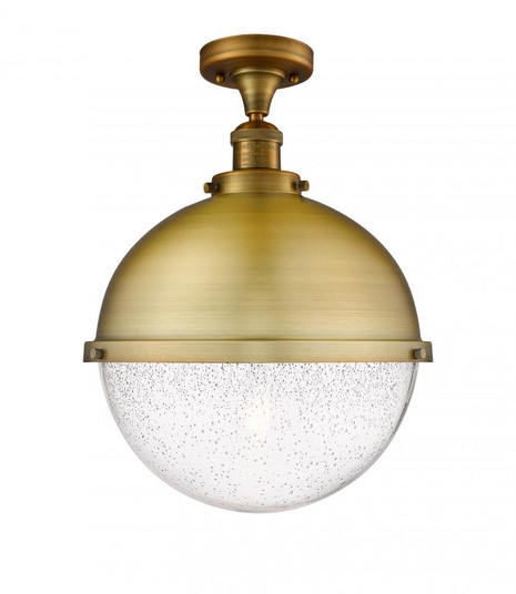 Hampden - 1 Light - 13 inch - Brushed Brass - Semi-Flush Mount (3442|517-1CH-BB-HFS-124-BB-LED)