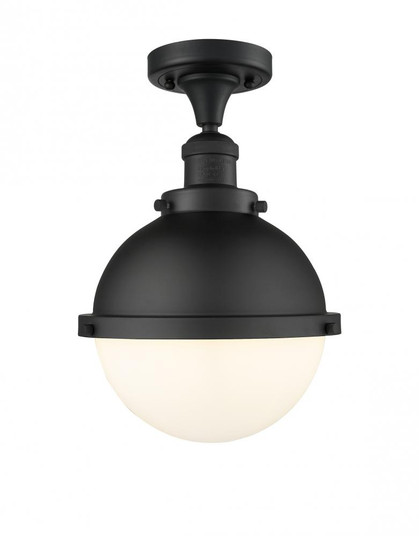 Hampden - 1 Light - 9 inch - Matte Black - Semi-Flush Mount (3442|517-1CH-BK-HFS-81-BK-LED)