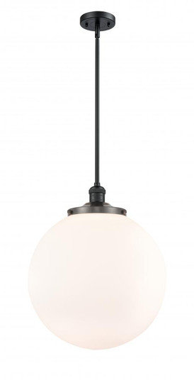 Beacon - 1 Light - 16 inch - Matte Black - Stem Hung - Pendant (3442|201S-BK-G201-16-LED)