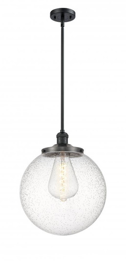 Beacon - 1 Light - 14 inch - Matte Black - Stem Hung - Pendant (3442|201S-BK-G204-14-LED)