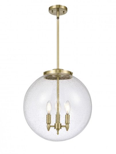 Beacon - 3 Light - 16 inch - Antique Brass - Stem hung - Pendant (3442|221-3S-AB-G204-16)