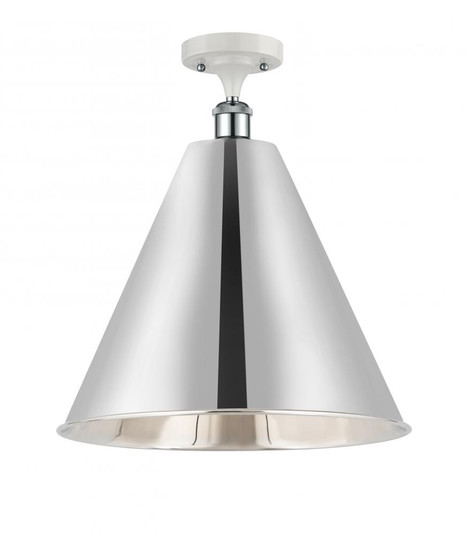 Berkshire - 1 Light - 16 inch - White Polished Chrome - Semi-Flush Mount (3442|516-1C-WPC-MBC-16-PC)