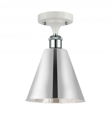 Berkshire - 1 Light - 8 inch - White Polished Chrome - Semi-Flush Mount (3442|516-1C-WPC-MBC-8-PC)