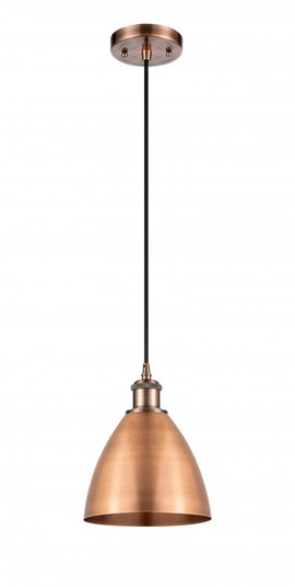 Bristol - 1 Light - 8 inch - Antique Copper - Cord hung - Mini Pendant (3442|516-1P-AC-MBD-75-AC-LED)