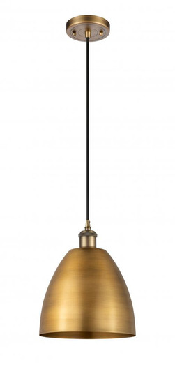 Bristol - 1 Light - 9 inch - Brushed Brass - Cord hung - Mini Pendant (3442|516-1P-BB-MBD-9-BB-LED)