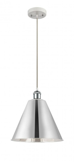 Berkshire - 1 Light - 12 inch - White Polished Chrome - Cord hung - Mini Pendant (3442|516-1P-WPC-MBC-12-PC)