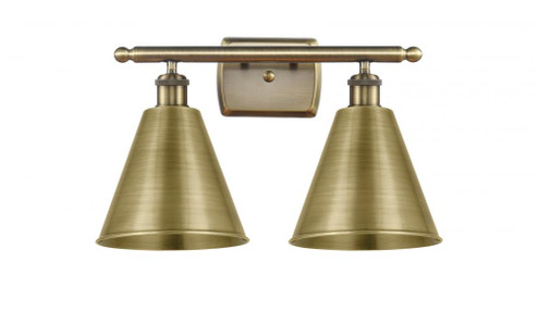 Berkshire - 2 Light - 18 inch - Antique Brass - Bath Vanity Light (3442|516-2W-AB-MBC-8-AB-LED)