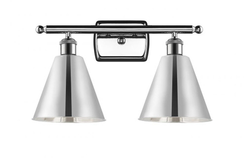 Berkshire - 2 Light - 18 inch - Polished Chrome - Bath Vanity Light (3442|516-2W-PC-MBC-8-PC)