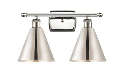 Berkshire - 2 Light - 18 inch - Polished Nickel - Bath Vanity Light (3442|516-2W-PN-MBC-8-PN-LED)
