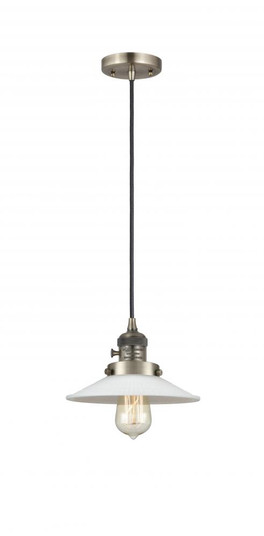 Halophane - 1 Light - 9 inch - Antique Brass - Cord hung - Mini Pendant (3442|201CSW-AB-G1-LED)