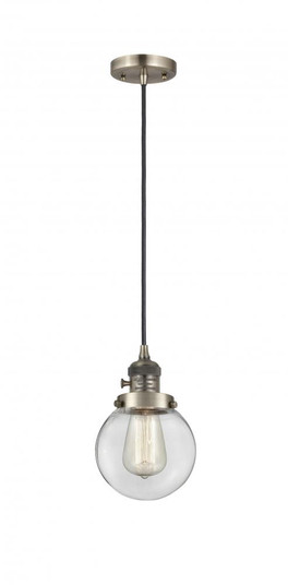 Beacon - 1 Light - 6 inch - Antique Brass - Cord hung - Mini Pendant (3442|201CSW-AB-G202-6)