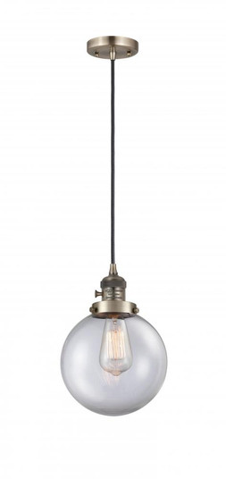 Beacon - 1 Light - 8 inch - Antique Brass - Cord hung - Mini Pendant (3442|201CSW-AB-G202-8)