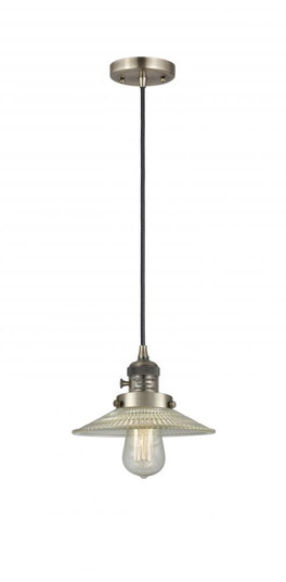 Halophane - 1 Light - 9 inch - Antique Brass - Cord hung - Mini Pendant (3442|201CSW-AB-G2-LED)