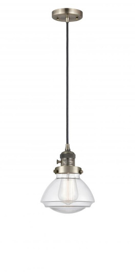 Olean - 1 Light - 7 inch - Antique Brass - Cord hung - Mini Pendant (3442|201CSW-AB-G322-LED)