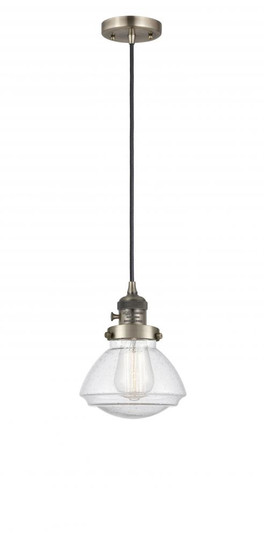 Olean - 1 Light - 7 inch - Antique Brass - Cord hung - Mini Pendant (3442|201CSW-AB-G324)