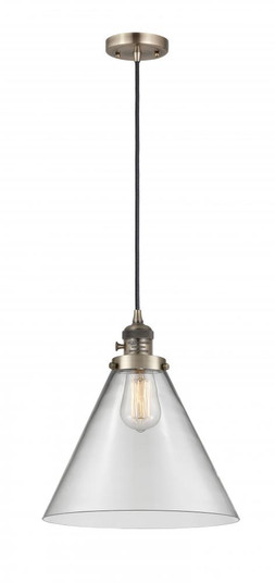 Cone - 1 Light - 12 inch - Antique Brass - Cord hung - Mini Pendant (3442|201CSW-AB-G42-L)