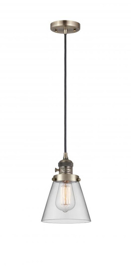 Cone - 1 Light - 6 inch - Antique Brass - Cord hung - Mini Pendant (3442|201CSW-AB-G62-LED)