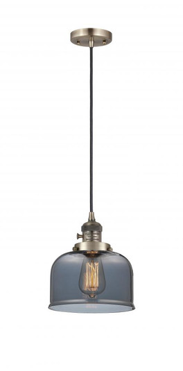 Bell - 1 Light - 8 inch - Antique Brass - Cord hung - Mini Pendant (3442|201CSW-AB-G73-LED)
