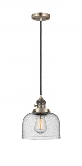 Bell - 1 Light - 8 inch - Antique Brass - Cord hung - Mini Pendant (3442|201CSW-AB-G74-LED)