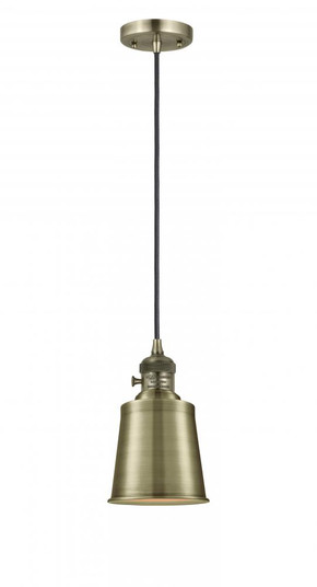 Addison - 1 Light - 5 inch - Antique Brass - Cord hung - Mini Pendant (3442|201CSW-AB-M9-AB-LED)