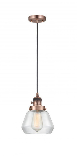 Fulton - 1 Light - 7 inch - Antique Copper - Cord hung - Mini Pendant (3442|201CSW-AC-G172-LED)
