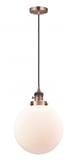 Beacon - 1 Light - 10 inch - Antique Copper - Cord hung - Mini Pendant (3442|201CSW-AC-G201-10-LED)