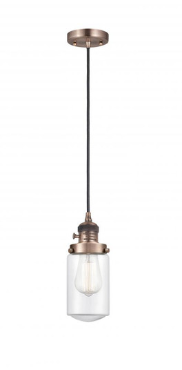 Dover - 1 Light - 5 inch - Antique Copper - Cord hung - Mini Pendant (3442|201CSW-AC-G312-LED)