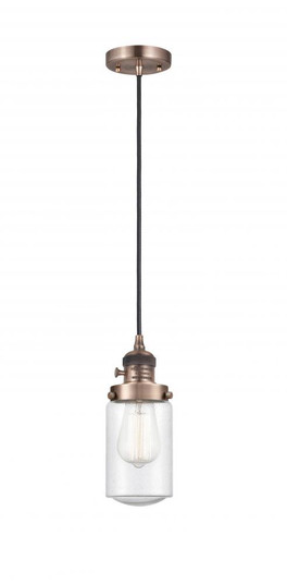 Dover - 1 Light - 5 inch - Antique Copper - Cord hung - Mini Pendant (3442|201CSW-AC-G314-LED)