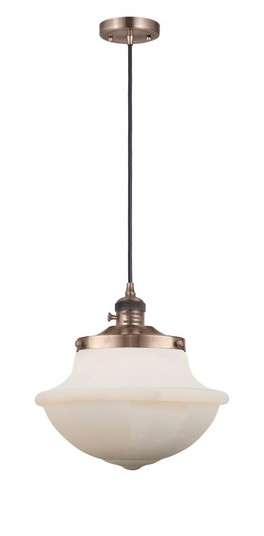 Oxford - 1 Light - 12 inch - Antique Copper - Cord hung - Mini Pendant (3442|201CSW-AC-G541-LED)