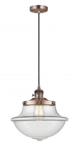 Oxford - 1 Light - 12 inch - Antique Copper - Cord hung - Mini Pendant (3442|201CSW-AC-G542-LED)