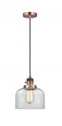 Bell - 1 Light - 8 inch - Antique Copper - Cord hung - Mini Pendant (3442|201CSW-AC-G72-LED)