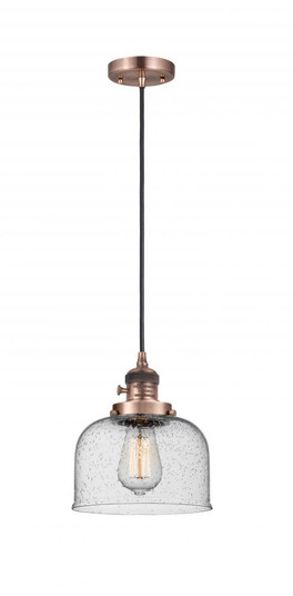 Bell - 1 Light - 8 inch - Antique Copper - Cord hung - Mini Pendant (3442|201CSW-AC-G74)