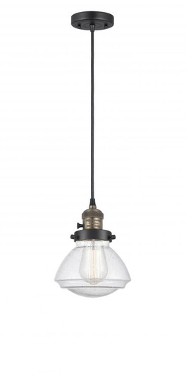 Olean - 1 Light - 7 inch - Black Antique Brass - Cord hung - Mini Pendant (3442|201CSW-BAB-G324-LED)