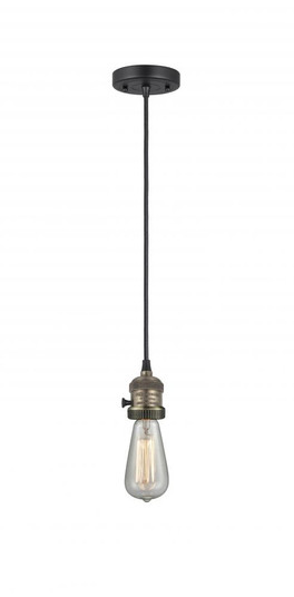 Bare Bulb - 1 Light - 3 inch - Black Antique Brass - Cord hung - Mini Pendant (3442|201CSW-BAB-LED)