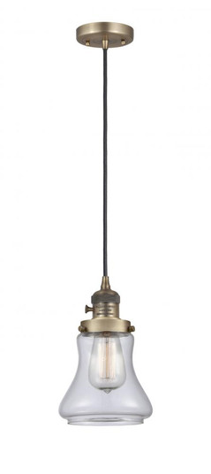 Bellmont - 1 Light - 6 inch - Brushed Brass - Cord hung - Mini Pendant (3442|201CSW-BB-G192-LED)