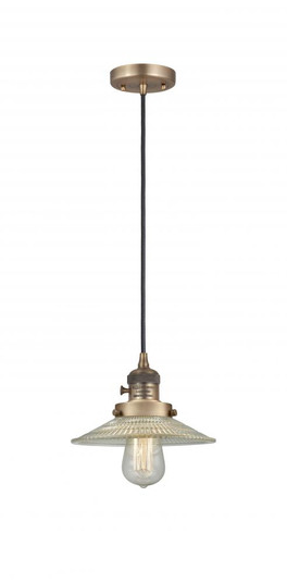 Halophane - 1 Light - 9 inch - Brushed Brass - Cord hung - Mini Pendant (3442|201CSW-BB-G2)