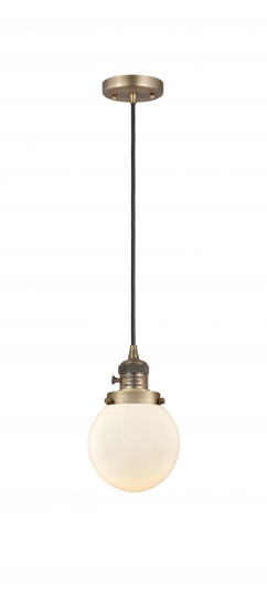 Beacon - 1 Light - 6 inch - Brushed Brass - Cord hung - Mini Pendant (3442|201CSW-BB-G201-6)