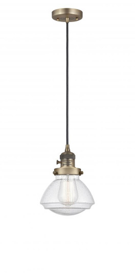 Olean - 1 Light - 7 inch - Brushed Brass - Cord hung - Mini Pendant (3442|201CSW-BB-G324-LED)