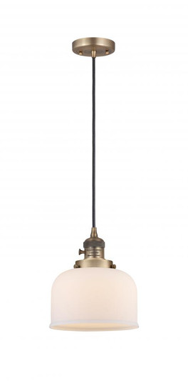 Bell - 1 Light - 8 inch - Brushed Brass - Cord hung - Mini Pendant (3442|201CSW-BB-G71)