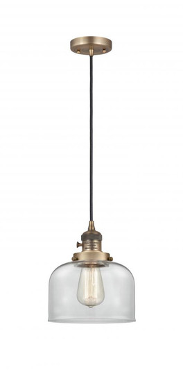 Bell - 1 Light - 8 inch - Brushed Brass - Cord hung - Mini Pendant (3442|201CSW-BB-G72-LED)