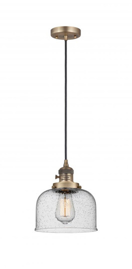 Bell - 1 Light - 8 inch - Brushed Brass - Cord hung - Mini Pendant (3442|201CSW-BB-G74)